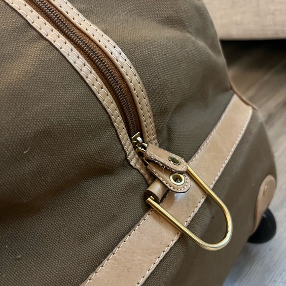 Tramontano Napoli Italian Leather Large Roller Duffel Bag Brown/Tan - Picture 9 of 16